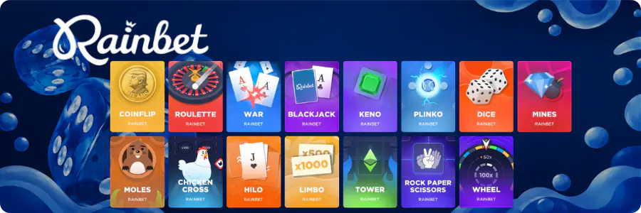 Catálogo completo de Rainbet Originals disponible