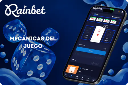 Botones higher y lower en Rainbet